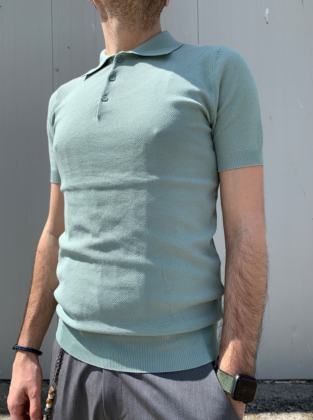 Polo in filo Acquamarine