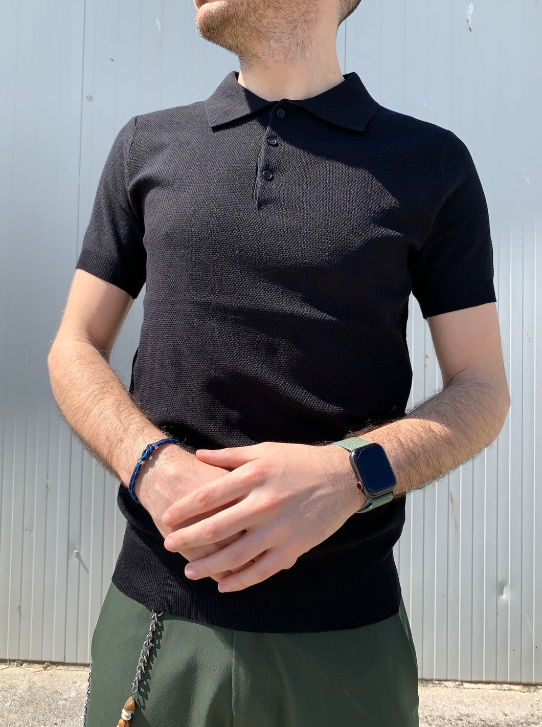 Polo in filo Black